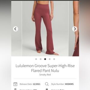 smoky red groove flare pants never worn